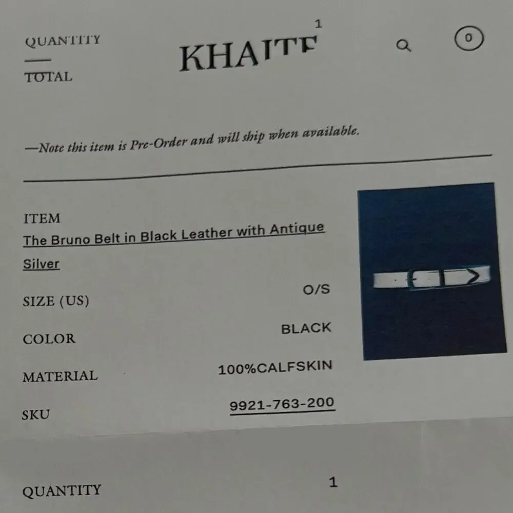 Khaite The Bruno Belt in Black Leather with Antique Silver One Size
